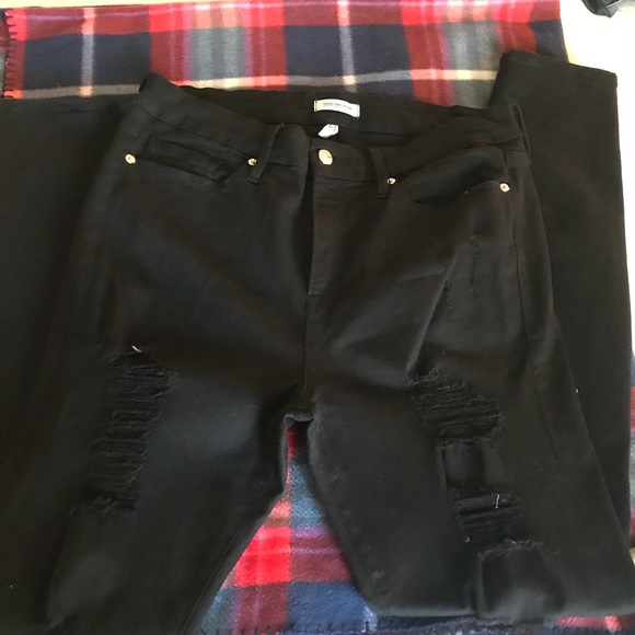 Good American Denim - Good American black rip jeans
